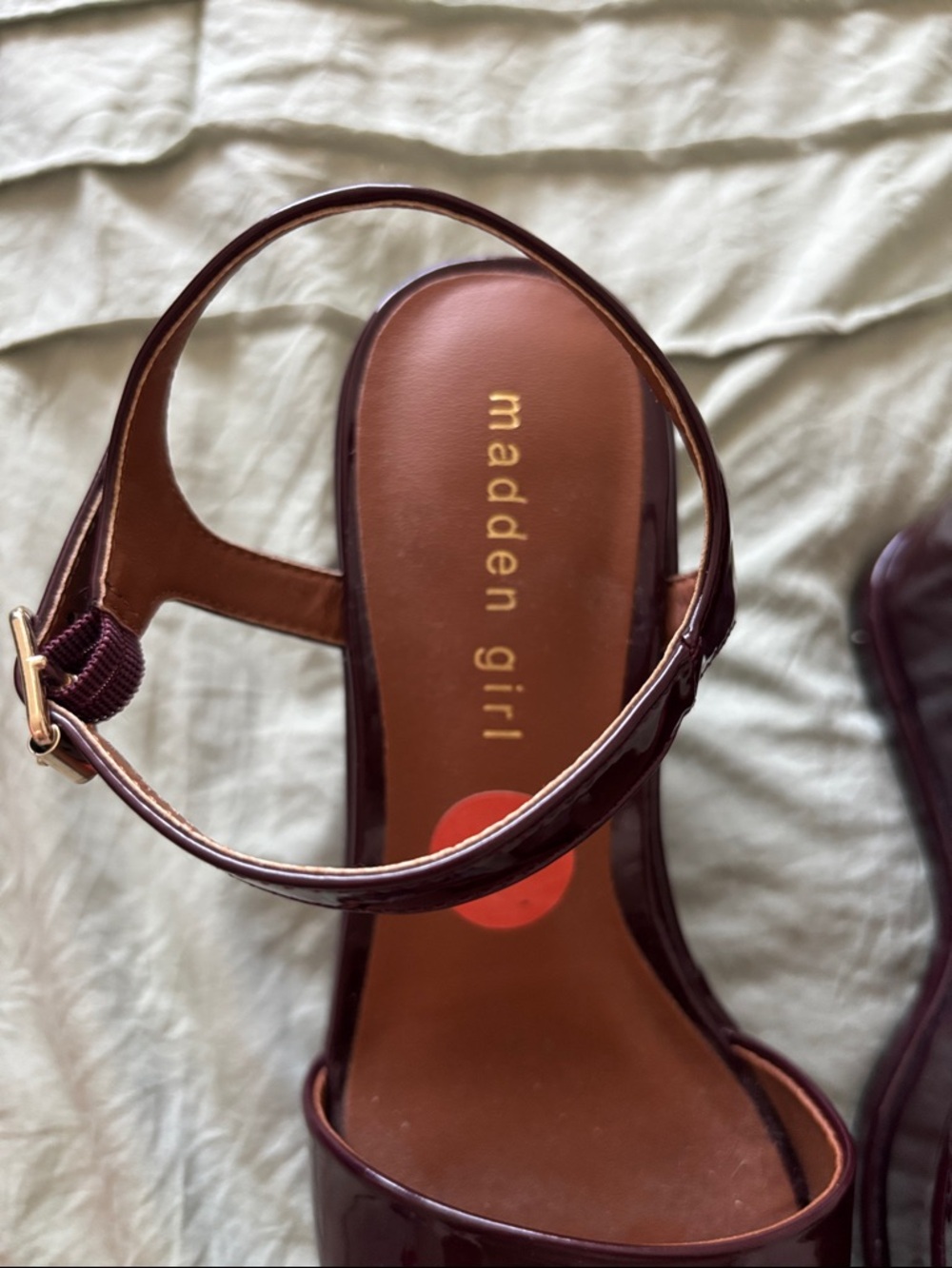 Madden Girl Patent Platform Wedge Sandals in Burgundy - Picture 8 of 8
